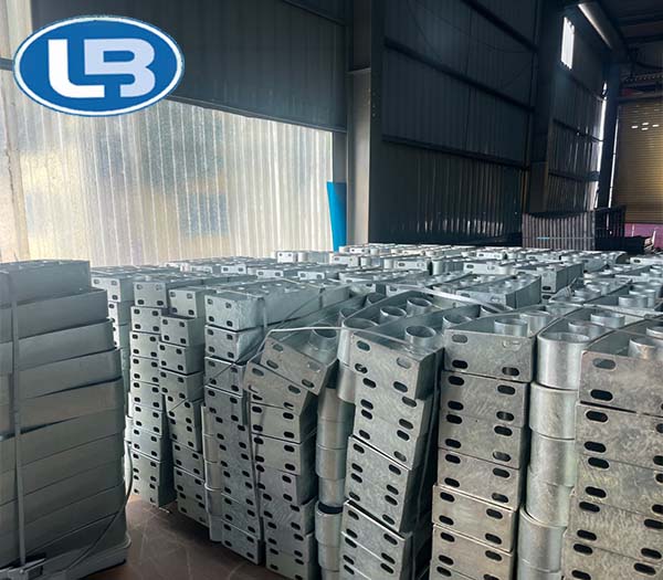 Galvanized guardrail post